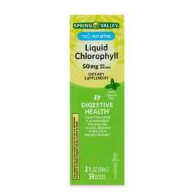 Spring Valley Fast Acting Chlorophyll Digestive Health Dietary Supplement Liquid, Peppermint, 50 mg, 2 fl oz