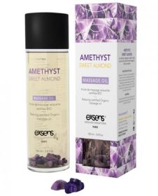 Exsens Of Paris Organic Massage Oil Sweet Almond Amethyst Crystals