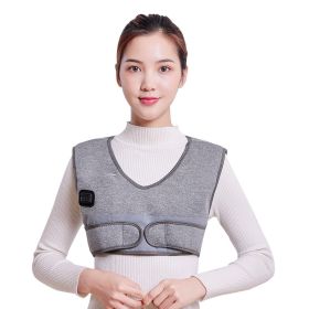 Electric Heating Shawl Cervical Spine Waistcoat Back (Option: Gray 4 Key 1W Power Bank-Gray 4 Key)